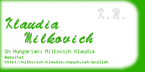 klaudia milkovich business card